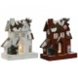 Коледна Украса Home ESPRIT Бял Червен 26 x 14 x 32 cm (2 броя) - Decorațiuni sezoniere și de sărbători