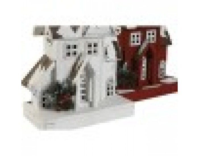 Коледна Украса Home ESPRIT Бял Червен 26 x 14 x 32 cm (2 броя)