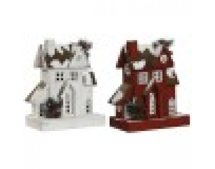 Коледна Украса Home ESPRIT Бял Червен 26 x 14 x 32 cm (2 броя)