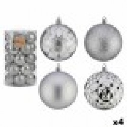 Комплект Коледни Топки Сребрист PVC Ø 8 cm (4 броя) - Krist+