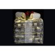 Комплект Декоративни Кутии DKD Home Decor LED Метал Pатан Снежен (25 x 25 x 29 cm)