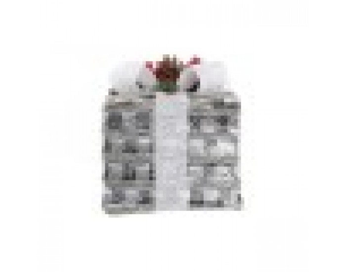Комплект Декоративни Кутии DKD Home Decor LED Метал Pатан Снежен (25 x 25 x 29 cm)