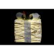 Комплект Декоративни Кутии DKD Home Decor Бял LED Pатан (25 x 25 x 28 cm)
