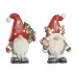 Коледна Украса Home ESPRIT Бял Червен Гном 25 x 11,5 x 38 cm (2 броя) - Decorațiuni sezoniere și de sărbători