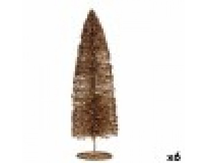 Декоративна фигурка Коледно дърво пайети Златен 10 x 41 x 10 cm (6 броя)