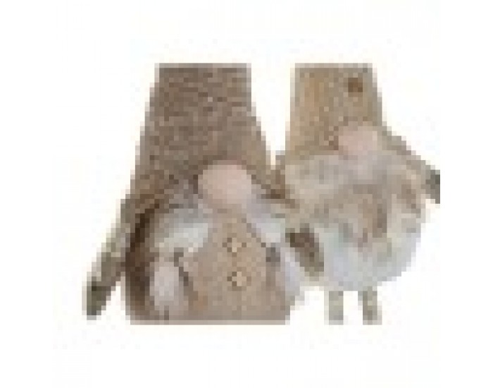 Коледна Украса Home ESPRIT Бял Бежов Гном 30 x 20 x 58 cm (2 броя)