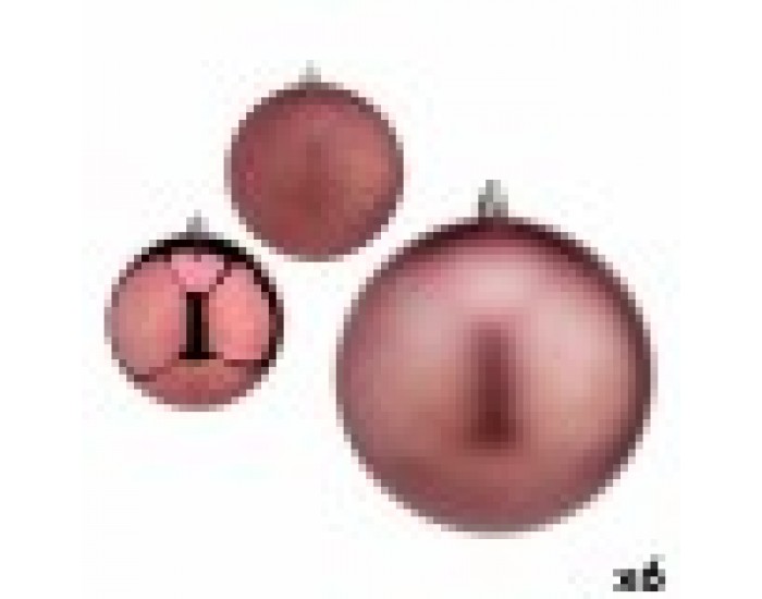 Комплект Коледни Топки Розов Пластмаса Ø 12 cm (6 броя)