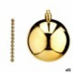 Комплект Коледни Топки Златен PVC Ø 7 cm (12 броя) - Krist+