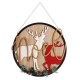 Висяща украса Плакат Коледен елен Естествен Дървен MDF 29 x 1 x 29 cm (6 броя)