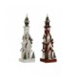 Коледна Украса Home ESPRIT Бял Червен 16 x 14 x 63 cm (2 броя) - Decorațiuni sezoniere și de sărbători