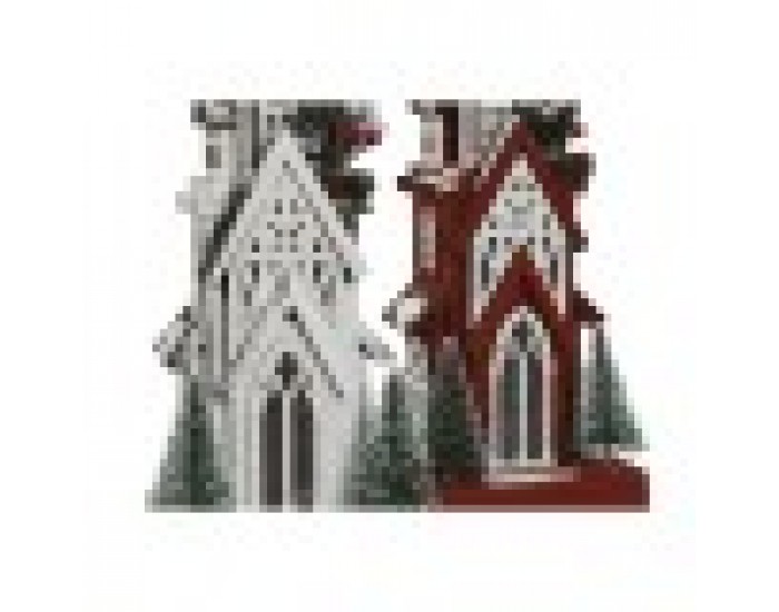 Коледна Украса Home ESPRIT Бял Червен 16 x 14 x 63 cm (2 броя)