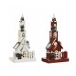 Коледна Украса Home ESPRIT Бял Червен 27 x 18 x 56 cm (2 броя) - Decorațiuni sezoniere și de sărbători