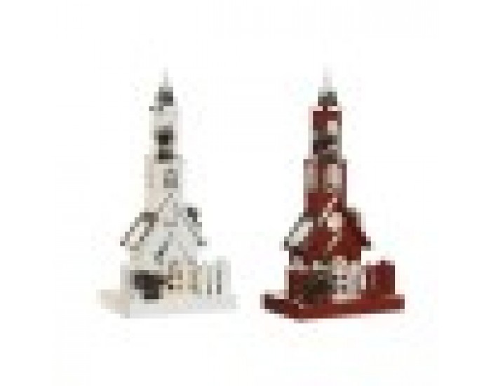 Коледна Украса Home ESPRIT Бял Червен 27 x 18 x 56 cm (2 броя)