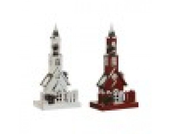 Коледна Украса Home ESPRIT Бял Червен 27 x 18 x 56 cm (2 броя)