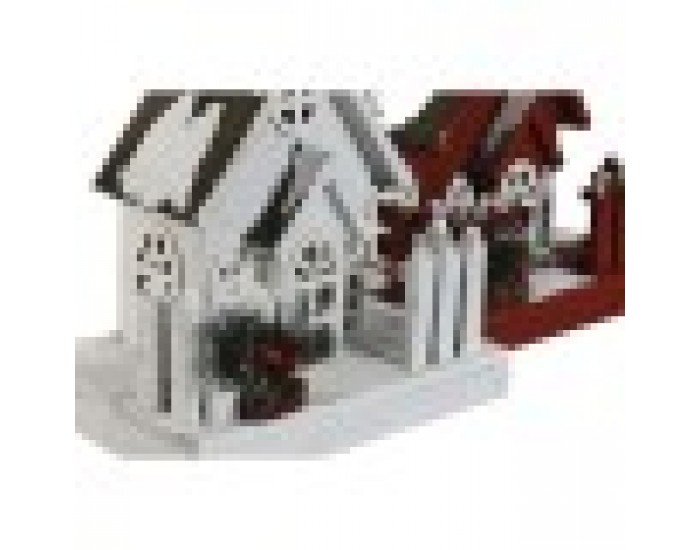 Коледна Украса Home ESPRIT Бял Червен 27 x 18 x 56 cm (2 броя)