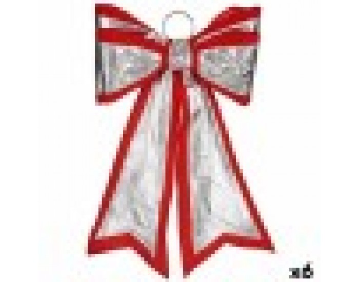 Ласо Коледна Украса 40 x 60 cm Червен Сребрист PVC (6 броя)