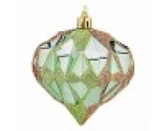 Комплект Коледни Топки Диамант Зелен Пластмаса 8 x 9 x 8 cm (12 броя)