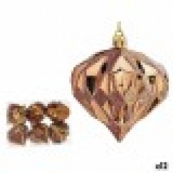 Комплект Коледни Топки Диамант Кафяв Пластмаса 8 x 9 x 8 cm (12 броя) - Krist+