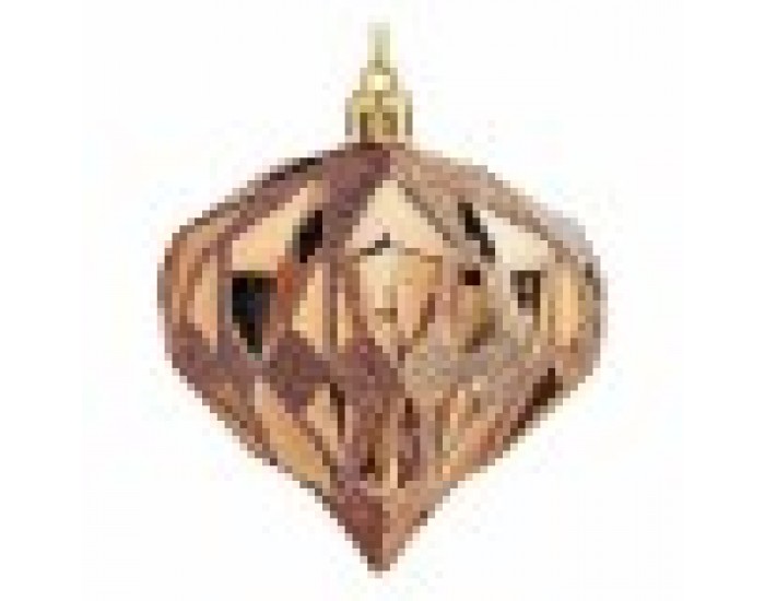 Комплект Коледни Топки Диамант Кафяв Пластмаса 8 x 9 x 8 cm (12 броя)