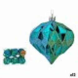 Комплект Коледни Топки Диамант Син Пластмаса 8 x 9 x 8 cm (12 броя) - Krist+
