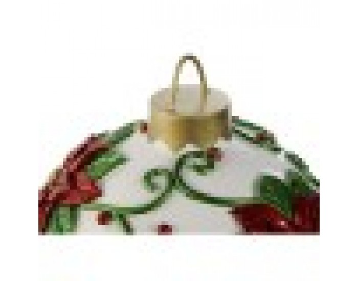 Коледна топка Home ESPRIT Червен Зелен Смола 24 x 24 x 28 cm (2 броя)