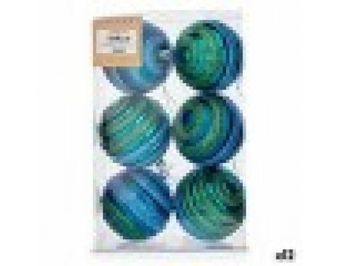 Christmas Balls Set Ø 8 cm Син Зелен PVC (12 броя)