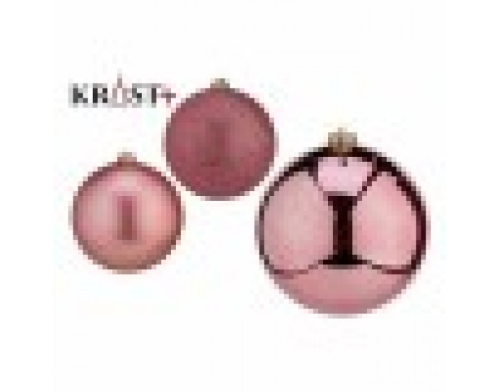 Комплект Коледни Топки Розов PVC 10 cm (12 броя)