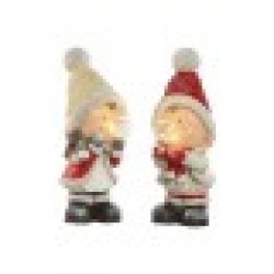 Коледна Украса Home ESPRIT Бял Червен Бежов 16,5 x 22 x 45 cm (2 броя) - Decorațiuni sezoniere și de sărbători