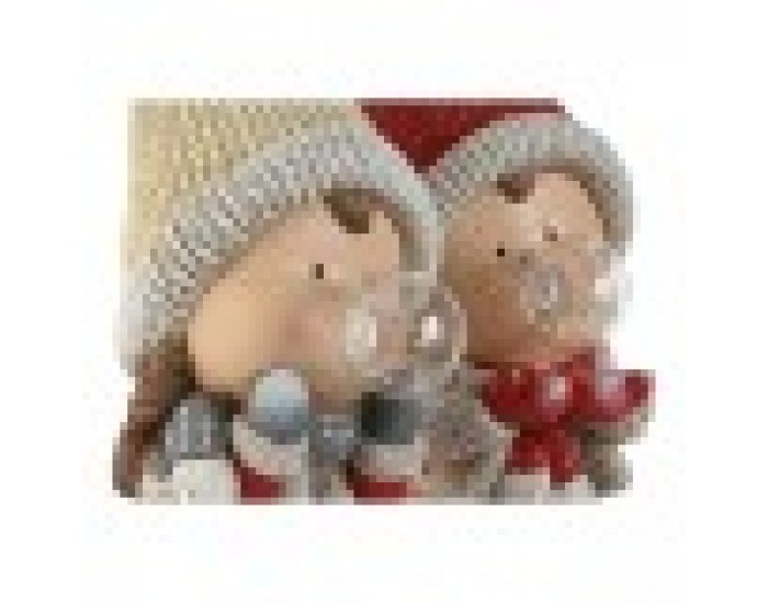 Коледна Украса Home ESPRIT Бял Червен Бежов 16,5 x 22 x 45 cm (2 броя)