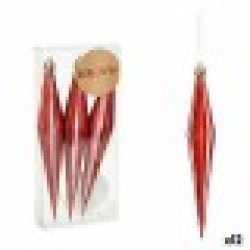 Комплект Коледни Декорации Разтеглен Червен PVC 8,5 x 3,5 x 19 cm (12 броя) - Krist+