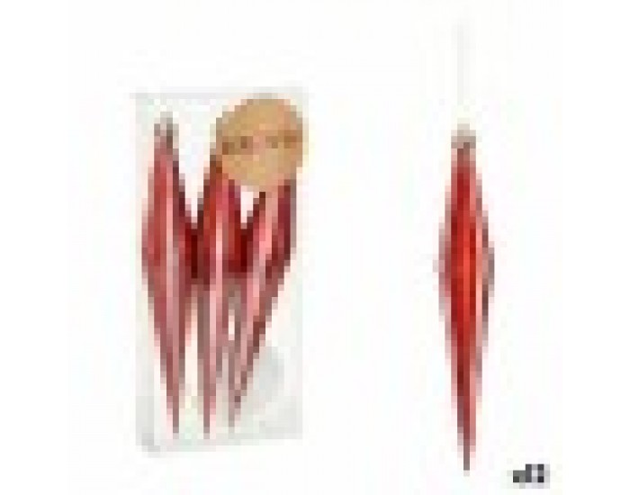 Комплект Коледни Декорации Разтеглен Червен PVC 8,5 x 3,5 x 19 cm (12 броя)