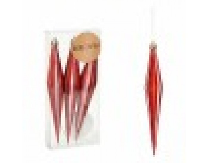 Комплект Коледни Декорации Разтеглен Червен PVC 8,5 x 3,5 x 19 cm (12 броя)