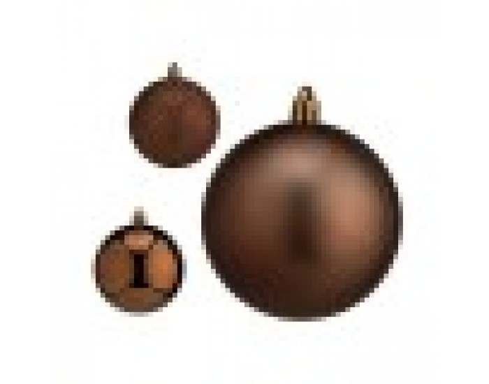 Christmas Balls Set Кафяв Пластмаса (Ø 8 cm) (8 x 8 x 47 cm) (24 броя)
