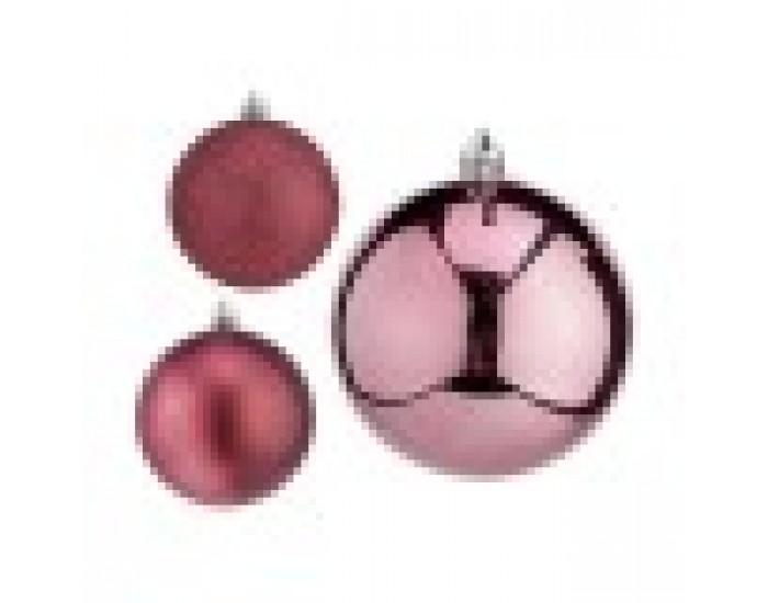 Christmas Balls Set Розов Пластмаса (8 x 9 x 8 cm) (24 броя)