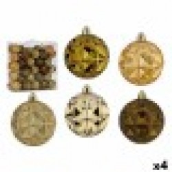Комплект Коледни Топки 7 cm Зелен Златен PVC (4 броя) - Krist+