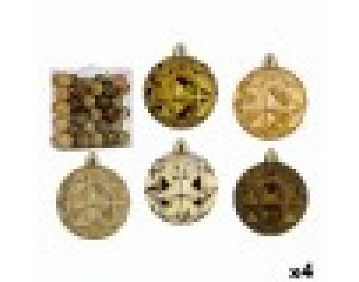 Комплект Коледни Топки 7 cm Зелен Златен PVC (4 броя)