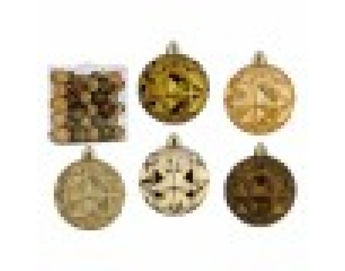 Комплект Коледни Топки 7 cm Зелен Златен PVC (4 броя)