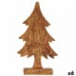 Декоративна фигурка Коледно дърво Златен Дървен 5 x 31 x 15,5 cm (6 броя) - Krist+