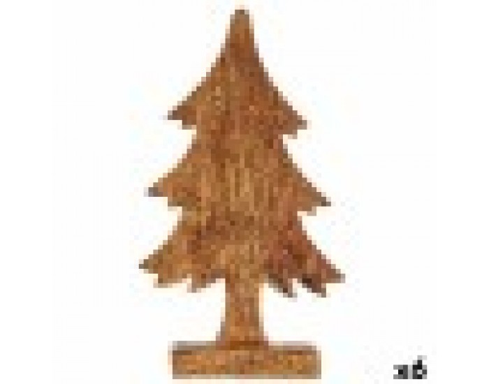 Декоративна фигурка Коледно дърво Златен Дървен 5 x 31 x 15,5 cm (6 броя)
