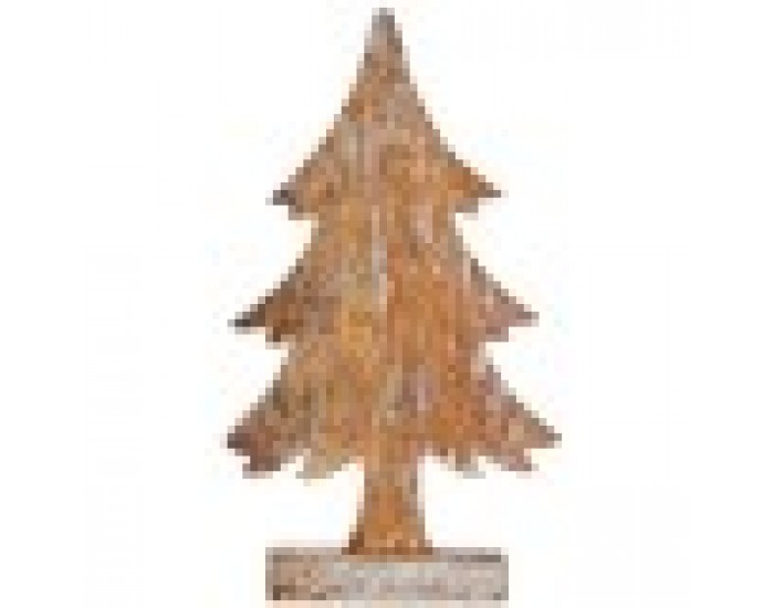 Декоративна фигурка Коледно дърво Сребрист Дървен 5 x 31 x 15 cm (6 броя)