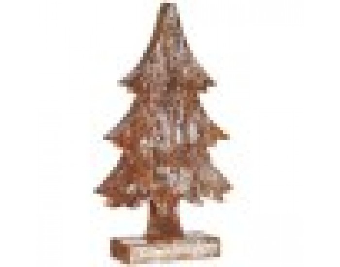 Декоративна фигурка Коледно дърво Сребрист Дървен 5 x 31 x 15 cm (6 броя)