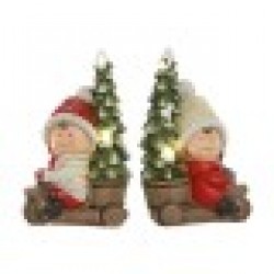 Коледна Украса Home ESPRIT Червен Зелен 31,5 x 20 x 50 cm (2 броя) - Decorațiuni sezoniere și de sărbători