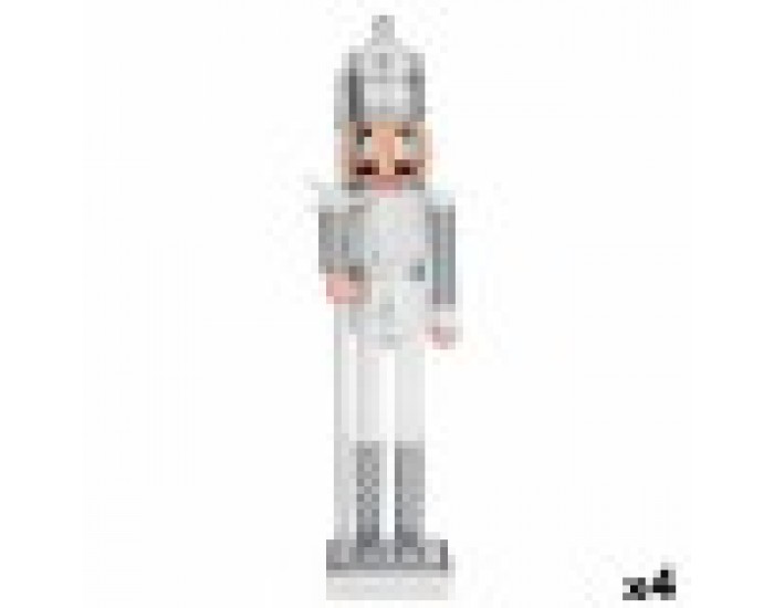 Декоративна фигурка Орехотрошачка Бял Сребрист Пластмаса 13,2 x 59,5 x 11,5 cm (4 броя)