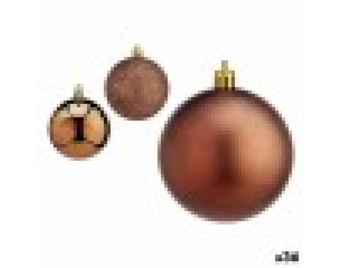 Комплект Коледни Топки Кафяв Пластмаса Ø 7 cm (36 броя)