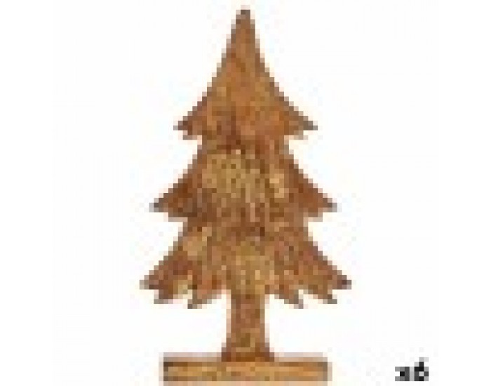 Декоративна фигурка Коледно дърво Златен Дървен 5 x 39 x 22 cm (6 броя)