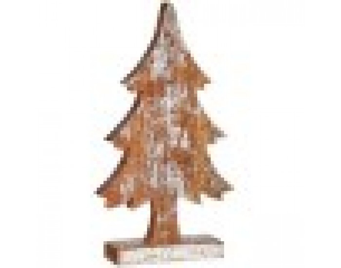 Декоративна фигурка Коледно дърво Сребрист Дървен 5 x 39 x 21 cm (6 броя)