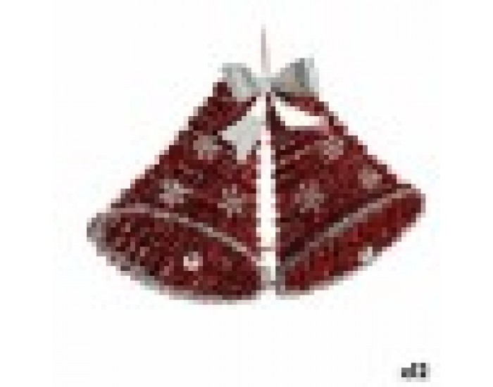 Коледна Украса висулка Камбани Гирлянда LED Светлина Бял Червен 52 x 31,5 x 7,5 cm (12 броя)