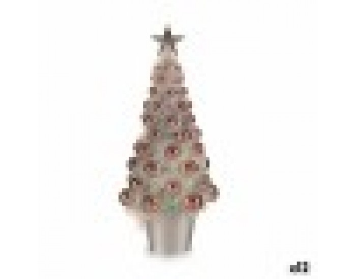 Декоративна фигурка Коледно дърво Розов полипропилен PET 16 x 37,5 x 16 cm (12 броя)