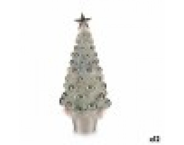 Декоративна фигурка Коледно дърво Сребрист полипропилен PET 16 x 37,5 x 16 cm (12 броя)