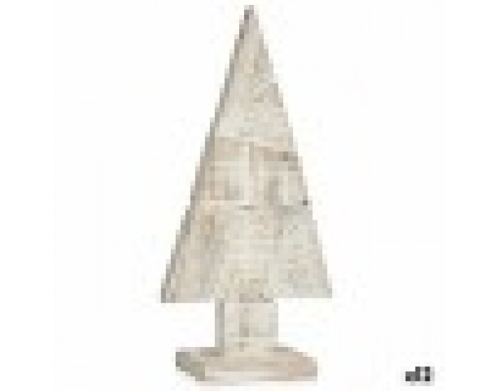 Декоративна фигурка Коледно дърво Бял Естествен Дървен 9 x 41,5 x 20 cm (12 броя)